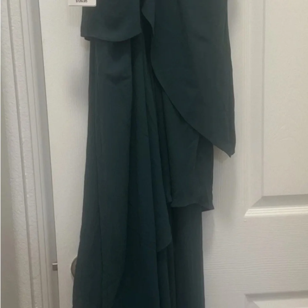David's Bridal Asymmetrical Green Dress - Picture 3 of 7